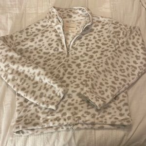 Leopard quarter zip